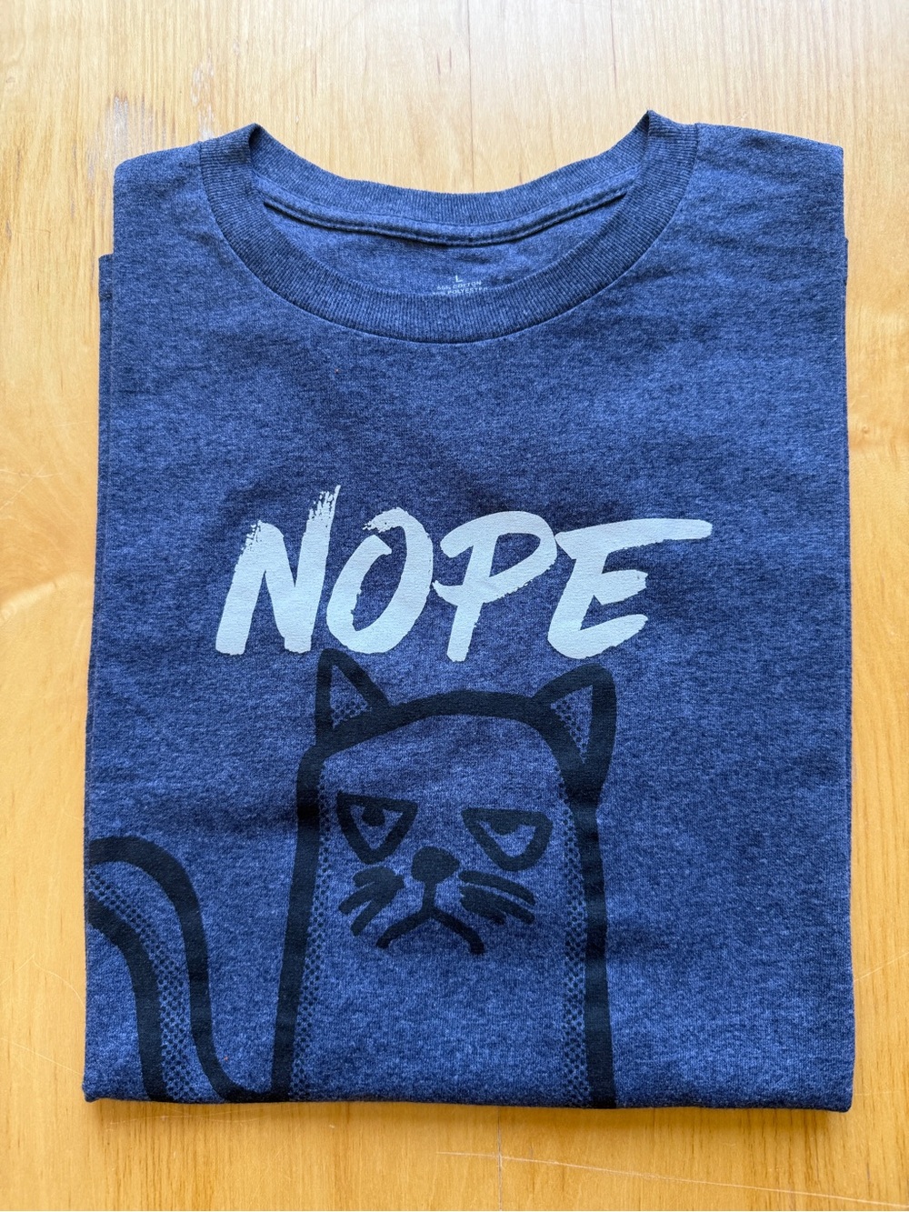 Nope Not Today Grumpy Cat Graphic Tee Size Large Funny Meme T-Shirt